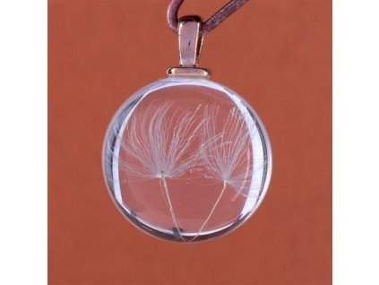 Glass pendant, with fluff 15 mm