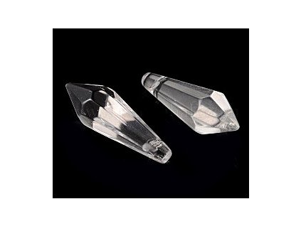 Glass pendant, 14x37 mm, crystal