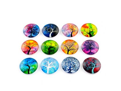Round cabochon 25 mm, tree of life pattern