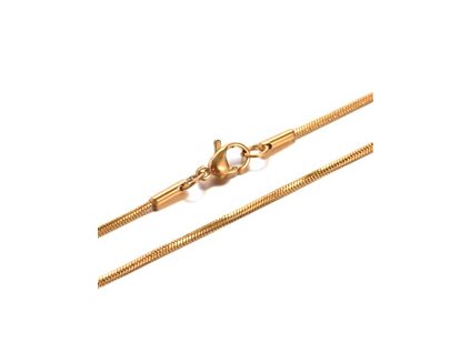 Retiazka hadí s karabinkou 450x0,9 mm, oceľ 304, farba zlatá