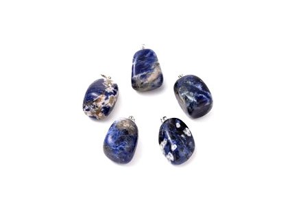Přívěšek - sodalit, 23-30x13-22 mm