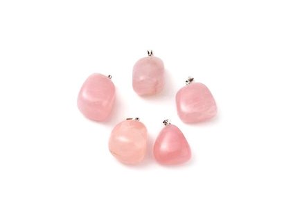 Pendant - rose quartz, 23-30x13-22 mm