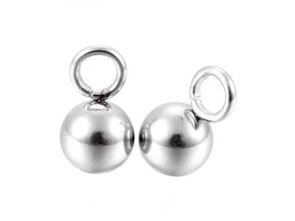 Steel end bead with loop 7x4 mm