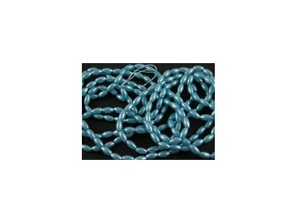 Plastic bead, rice shape 8x4 mm, blue wax