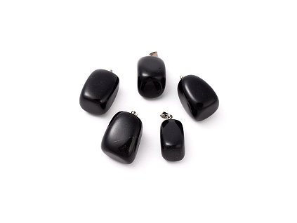 Pendant - Black Agate (ONYX), 23-30x13-22 mm