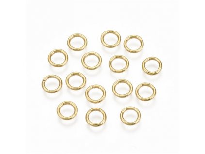 Krúžok 6x1 mm, oceľ 304, farba zlatá 18K
