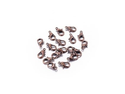 Lobster clasp 14 mm, antique copper color