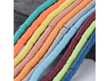 Polymer Heishi beads 6x1 mm, color mix