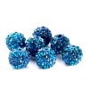 Dark aqua chaton bead 10 mm