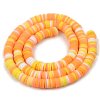 Polymerové korálky Heishi 6x0,5 mm, farba oranžová mix