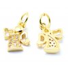 Kovový prívesok, anjelik s kubickou zirkóniou 12x9,5 mm, farba zlatá