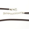 Náhrdelník imitácia kože so zapínaním, 45 cm, hnedá