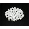 Plastic bead, round shape 6 mm, white wax