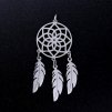 Metal pendant - dreamcatcher, 46x20x1 mm, steel 201