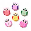 Wooden owl beads, 21x16.5x5 mm