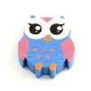 Wooden owl beads, 22x18x5mm