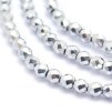 Hematit fazetovaný, 2 mm, galvanizovaný, farba strieborná