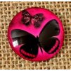 Round cabochon 25 mm, butterfly pattern