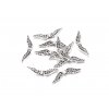 1607 2 kovove koralky kridla 32x6 mm barva starostribro