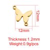 Connector – butterfly, 12×12 mm, stainless steel 304, gold color