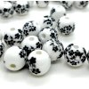 Porcelain beads, 8 mm, black color