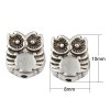 Kovový korálek sova 8x10x3 mm, barva starostříbro