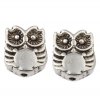 Metal bead owl 8x10x3 mm, antique silver color