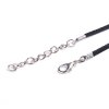 Imitation leather necklace with clasp, 45 cm, black