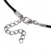 Necklace waxed cord with clasp, 435x1.5 mm, black 02