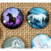 Round cabochon 25 mm, unicorn pattern