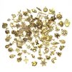 Kovový přívěšky, mix 9-26 mm, barva starozlato