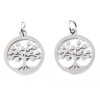 Metal pendant, tree of life 17x15x1 mm, steel 304