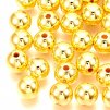 Plastic bead, 10 mm round shape, gold plating