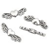 Metal beads wings 24x7x4 mm, antique silver color