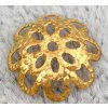 Decorative bead cap, 9x3 mm, gold