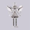 Metal pendant, angel 57x36x5 mm, antique silver color