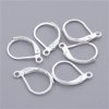 Earring clasp with loop 10x15 mm, silver color