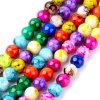 Glass beads, 8 mm round shape, color mix sprayed
