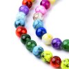 Glass beads, 8 mm round shape, color mix sprayed