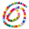 Glass beads, 8 mm round shape, color mix sprayed