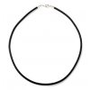 Leather necklace with clasp, 460x3 mm, black
