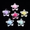 Plastic beads - star, 11x11.5x7 mm, color mix