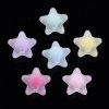 Plastic beads - star, 11x11.5x7 mm, color mix matte