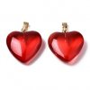 Sklenený prívesok, srdiečko 22x20,5x7 mm, farba červená