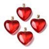 Glass pendant, heart 22x20.5x7mm, color red
