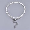 Necklace waxed cord with clasp, 435x1.5 mm, white 09