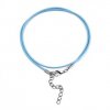Necklace waxed cord with clasp, 435x1.5 mm, sky blue 0A
