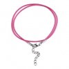 Náhrdelník voskovaná šnúrka so zapínaním, 435x1,5 mm, hot pink 0B