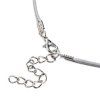 Necklace waxed cord with clasp, 435x1.5 mm, light grey 0G