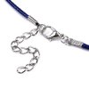 Necklace waxed cord with clasp, 435x1.5 mm, blue 0J